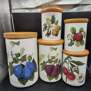 Portmeirion The Goddess Of Fruit & Pomona Storage Canisters with lids Set of 5 - Picture 1 of 24