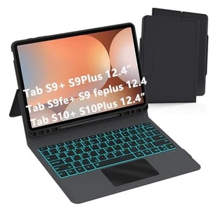 Keyboard Case for Samsung Galaxy Tab S10+/S9 FE+/S9+ Plus 12.4": 7 Colors  - Picture 1 of 7