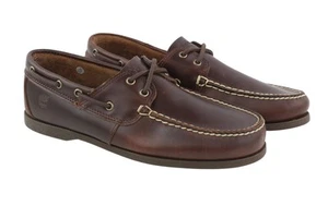 TIMBERLAND A199I Men Shoes EU43.5/44.5 Dark Brown Leather Almond Toe Ortholite - Picture 1 of 16