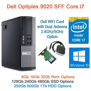 Dell Optiplex 9020 i7-4770 8GB 16GB 32Gb Ram 500 HDD 128Gb 240GB 480GB SSD WiFi - Picture 1 of 18