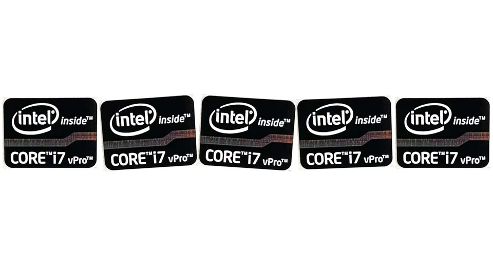 5 PCS Sticker for CORE i7 vPro inside Logo Decal Haswell Badge 15.5 x 21mm Black - Image 1 of 1