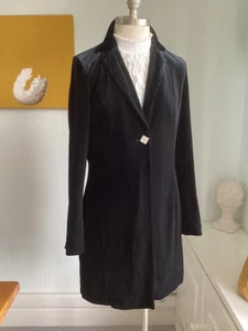 Vintage Velvet Coat 10 Long Jacket Victoriana Witchery Steampunk Collared - Picture 1 of 11