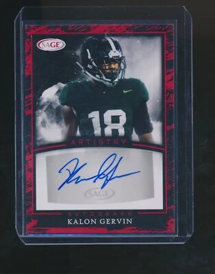 KALON GERVIN 2022 SAGE ARTISTRY SIGNATURES RED PARALLEL AUTO  - Image 1 of 2