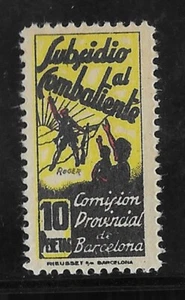 BARCELONA. EDIFIL 39. 10 PTAS NEGRO Y AMARILLO SUBSIDIO AL COMBATIENTE. - Picture 1 of 2