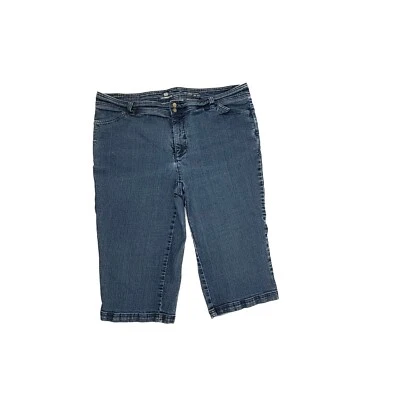 Liz Claiborne Slim Power Crop Women's size 20W Dark Wash Blue Denim Jeans - Image 1 of 4