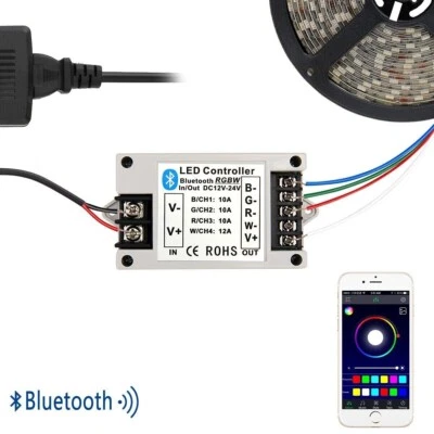Bluetooth Controller RGB/RGBW APP Control For 3528 5050 RGB LED Strip Lights - Image 1 of 4