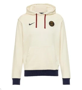 Sudadera con Capucha Pullover Paris Saint-Germain Nike NSW Club Polar - Crema Extra Grande Nueva con Etiquetas - Imagen 1 de 14