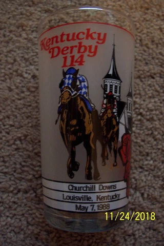 1988 Kentucky Derby Glass Tumbler Cover