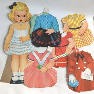 Muñeca de papel Cecelia My Kissin Cousin 1960 vintage besando labios móviles 30" de pie - Imagen 1 de 9