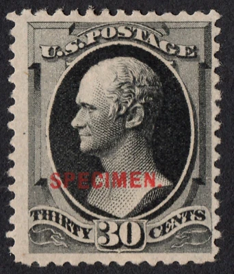US # 190s TYPE D *MINT OG H { 30c HAMILTON } BEAUTY SPECIMEN OVERPRINT FROM 1889 - Image 1 of 3