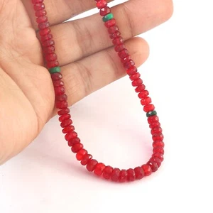 100% Natural Opal Rondelle Beads Red Galaxy Opal Beads Ethiopian Necklace 5305 - Picture 1 of 2