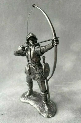 ARQUERO INGLÉS. Estatuillas miniaturas de soldados de hojalata AZENKUR, 1415 54 mm 1/32 Foto 1 de 3