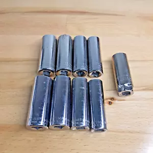 Craftsman Sockets 3/8" Drive Deep SAE Metric 9-piece 6-PT Deep Well G G1 USA - Picture 1 of 11