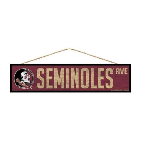 Florida State Seminoles 4"x17" Wood Sign Avenue Design [NEW] Street Banner Wall Cover