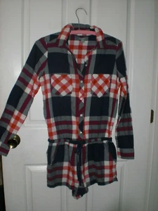 Aerie Plaid Flannel Romper Size XS Side Pockets - Picture 1 of 4