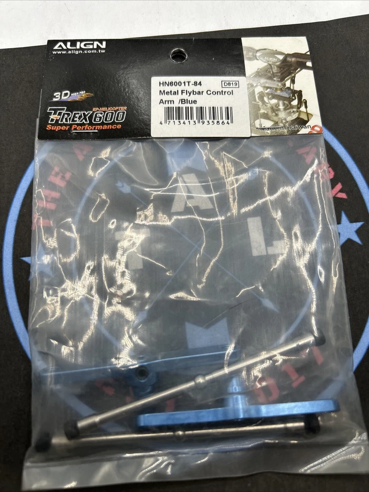 Align T-Rex 600. HN6001T-84. Metal Flybar Control Arm, Blue - Image 1 of 1