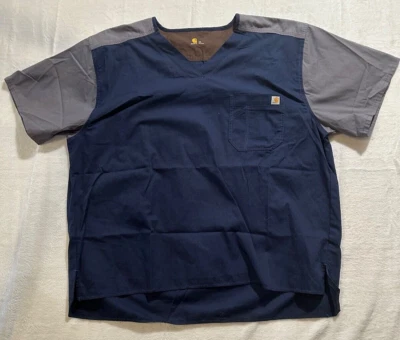 Carhartt Scrub Top 3XL Mens Navy Blue and Gray New without Tags - Image 1 of 4