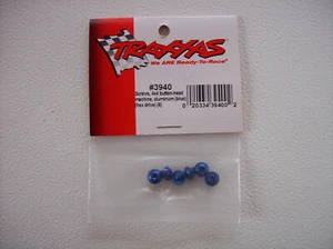 Traxxas 3940 Blue Aluminum 4x4mm Hex-Drive Button-Head Machine Screws (6) - Picture 1 of 3