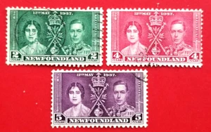 Canada Newfoundland #230-232 Coronation - Omnibus Issue Used - Picture 1 of 1