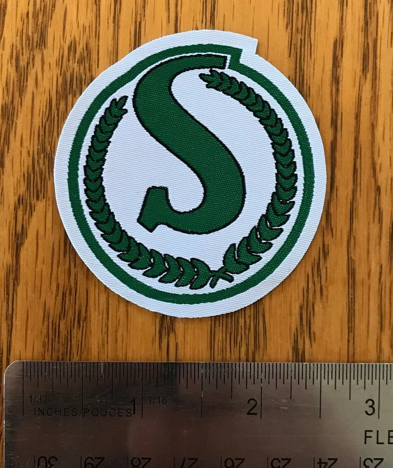 Saskatchewan Roughriders RETRO logo woven patch Crest CFL - Image 1 of 1