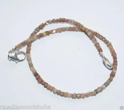 6.0 tcw 7 inc.Natural Red Congo cube Diamond Bracelet, Box beads silver bracelet - Image 1 of 3