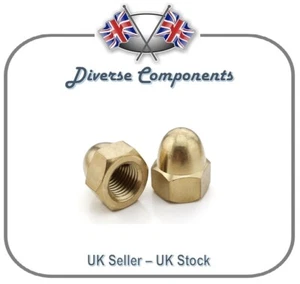 Brass Dome Nut/Cap Nut DIN 1587 - M4 (4mm) - Solid Brass - Picture 1 of 1