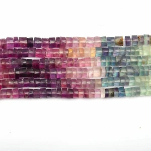 Cuentas de fluorita múltiples facetadas en forma de rueda cuentas de piedras preciosas hilo de 13 pulgadas 6 mm - Imagen 1 de 6