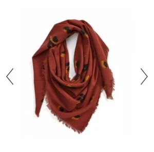 Madewell Burnt Orange Leopard Print Square Scarf Shawl Wrap Over 40x40? - Picture 1 of 7