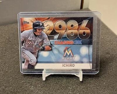 Ichiro 2016 Topps Chasing 3K Insert card 3000-56 Miami Marlins #2986 - Image 1 of 2