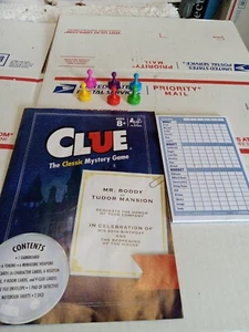 Clue Pawn Set of 6 Replacement Board Game Pieces Suspect Movers DIRECTIONS & PAD - Picture 1 of 4