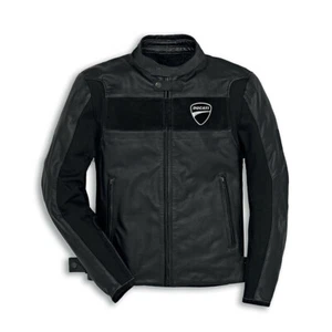DUCATI Moto Motociclo CE Protetto Giacca Genuino Pelle Sport Uomini Armatura - Picture 1 of 3
