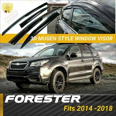 Ajuste Subaru Forester 14-18 3D ESTILO MUGEN VENTANA VISERA VENTILACIÓN PROTECTOR LLUVIA DEFLECTOR Foto 1 de 4