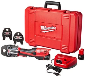Milwaukee  2473-22M12 Force Logic Press tool 1/2" - 1" Kit  3 Jaws & 2 Batteries - Picture 1 of 7