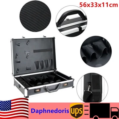 Estojo de transporte de barbeiro caixa de ferramentas bolsa de cabeleireiro com alça de ombro + trava de senha - Imagem 1 de 4