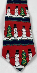 Save the Children Original Weihnachten Urlaub Schneemann Krawatte 100 % Seide Made in USA - Bild 1 von 4