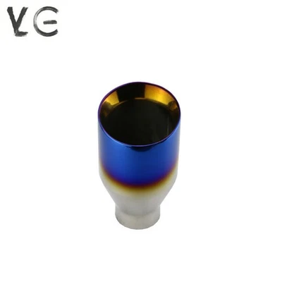 3'' ID 4‘’ OD Universal Stainless Steel Exhaust Muffler Tip 180mm Blue Tip - Image 1 of 4