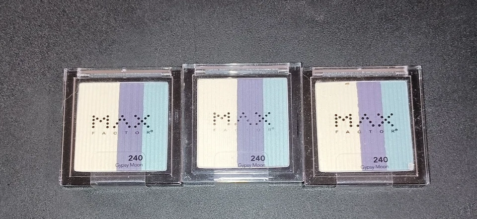 NUEVO Max Factor Sombra de Ojos Trio Compacto #240 Gypsy Moon - Uso Húmedo o Seco Lote de 3 Foto 1 de 1