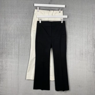 Pantalones J Crew para mujer 0P LOTE de 2 pantalones cortos negros blancos acampanados minimalistas Foto 1 de 4