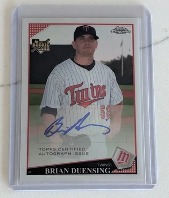 2009 Topps Chrome Refractor Rookie Card Autograph Brian Duensing #240, 008/499 - Image 1 of 4
