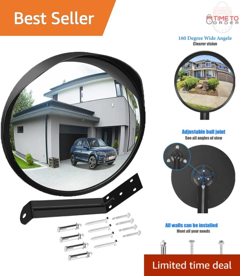 Ovsor Convex Mirror Outdoor for Garage and Traffic Driveway Park Assistant 12