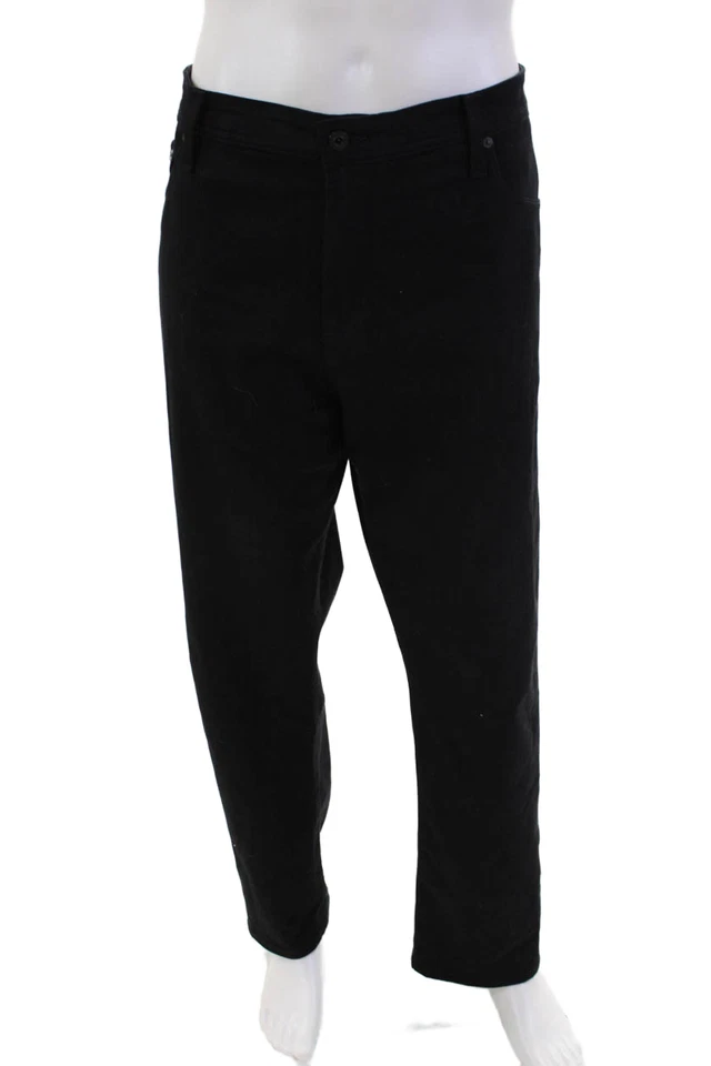 Pantalones de Jean AG Para Hombre Cinco Bolsillos Cierre de Botones Pierna Recta Negros Talla 40 Foto 1 de 4