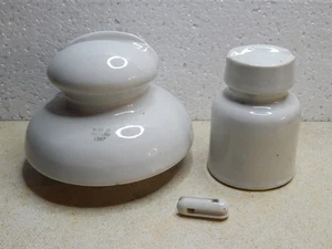 Lot of 3 Vintage Ceramic Porcelain Insulators USSR & Bulgaria 1962–1989 - Picture 1 of 17