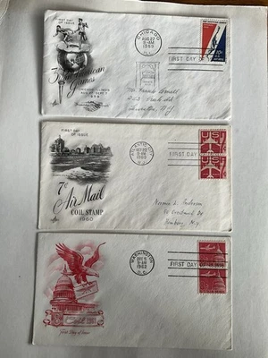 Lot~3 US first day cover FDC~Air Post~C56~Pan American Game+C61+C65~jet airplane - Image 1 of 4