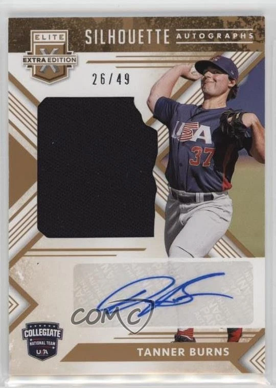 2018 Elite Extra Edition USA Collegiate Silhouette Gold /49 Tanner Burns Auto - Image 1 of 2