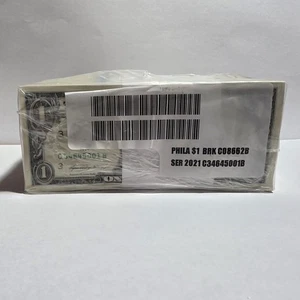 2021 $1 BEP BRICK $1000 ORIGINAL MINT WRAPPING S/N C34645001B - Picture 1 of 7