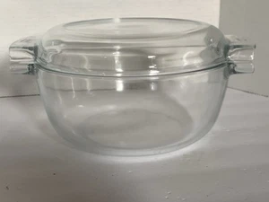 Rare Pyrex France 457 Clear Glass Casserole Baking Dish w/ Lid Large 3.5 Quarts - Picture 1 of 17