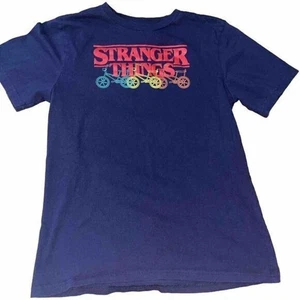 Boys Blue Stranger Things Tee Shirt T-Shirt Netflix Kids Shirt Boys XXL (18) Gym - Picture 1 of 12