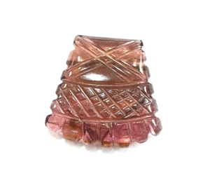 8ct Natural Certified Pink Tourmaline Fancy Shape Carving - Picture 1 of 5