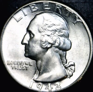 1942 FDC + Washington Silver Quarter BELLO non circolato LUSTRO LOTTO #3 NR - Foto 1 di 2