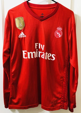 FIFA WORLD CUP REAL MADRID SOCCER JERSEY Fly Emirates 2018 2019 ADIDAS size-M Cover